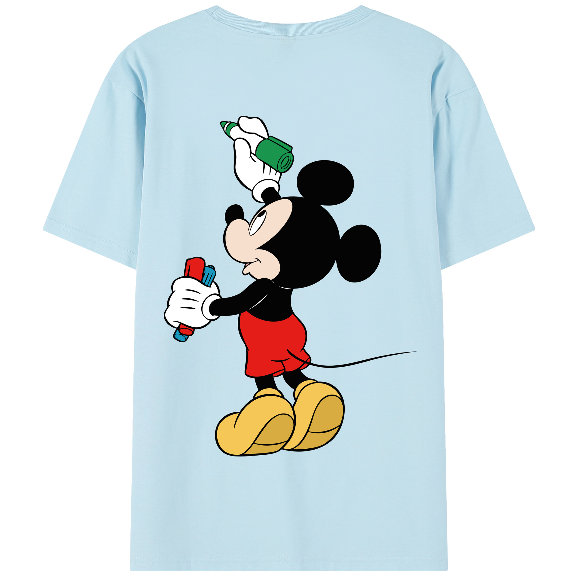 （画像用） ミッキーマウス Mickey Mouse 綿100％半袖Tシャツ（背面プリント）